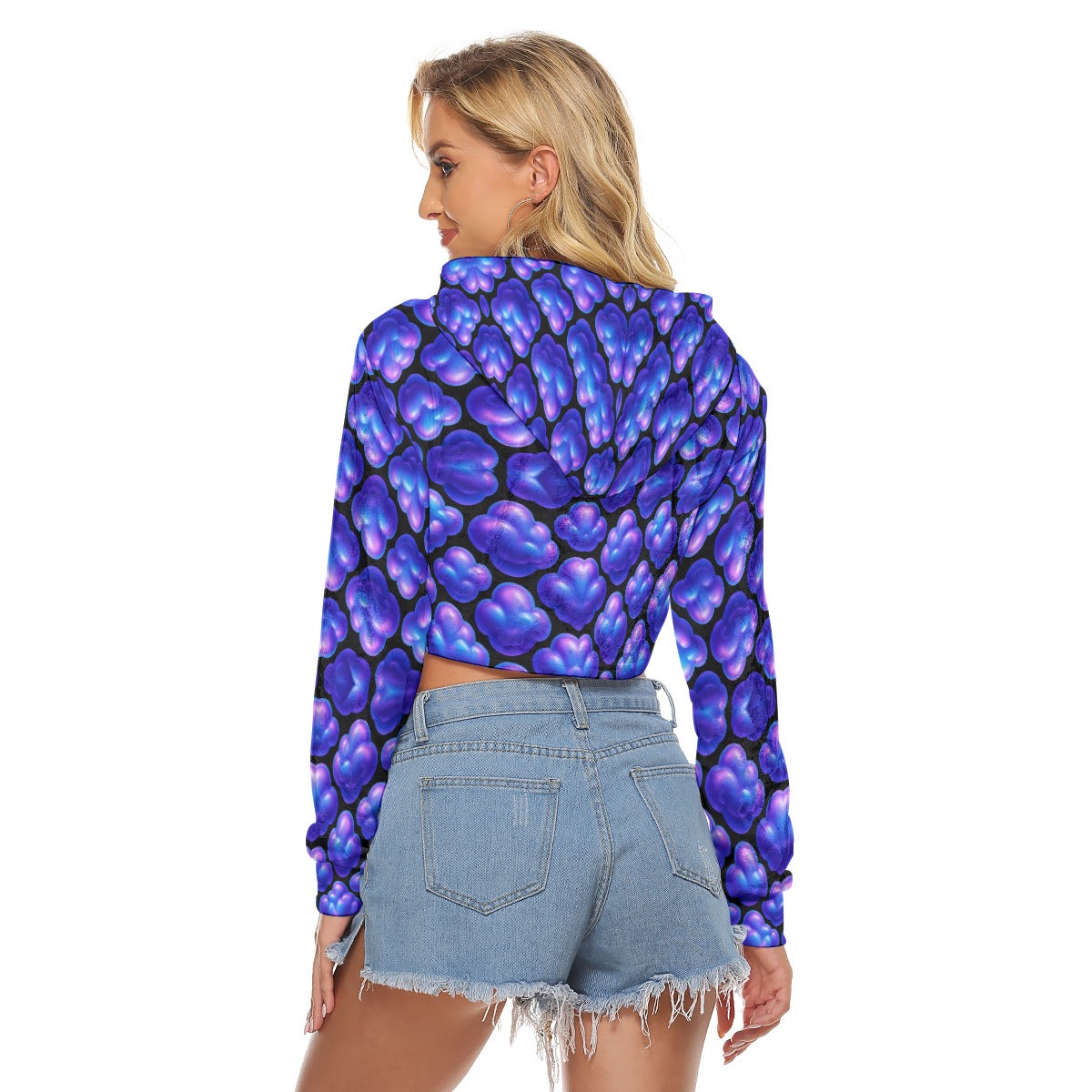 Women's Crop Top Hoodie|Velvet