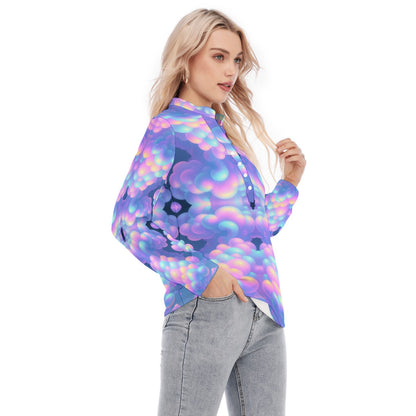 Women's Long Sleeve Blouse With Button Closure