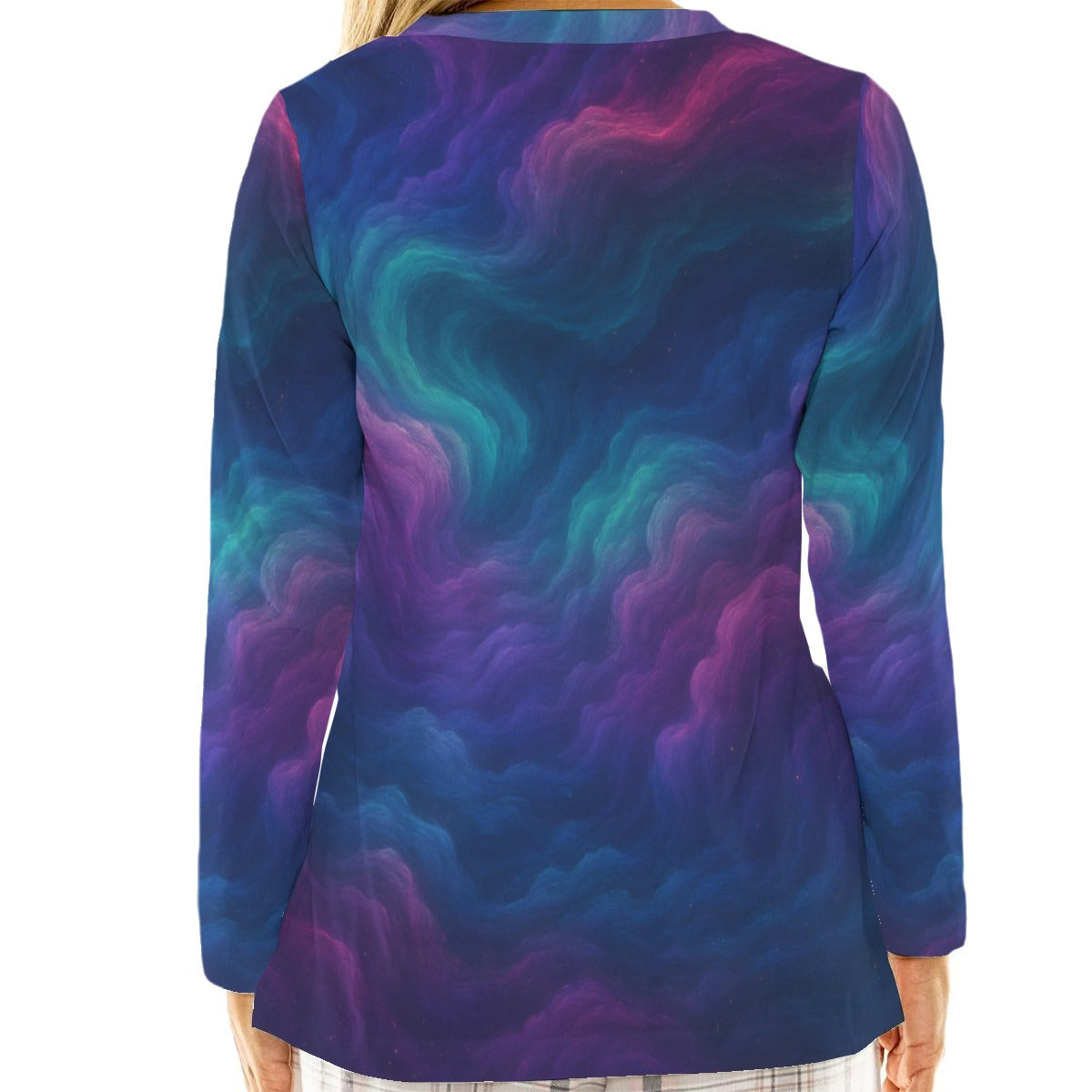 Women's Loose V-Neck T-Shirt With Long Sleeve