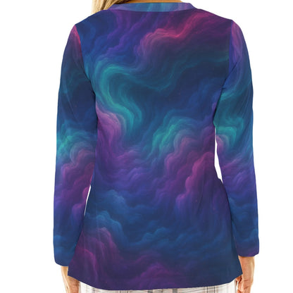 Women's Loose V-Neck T-Shirt With Long Sleeve