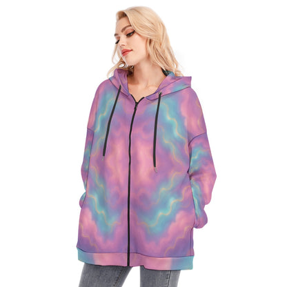 Women's Long Hoodie With Zipper Closure