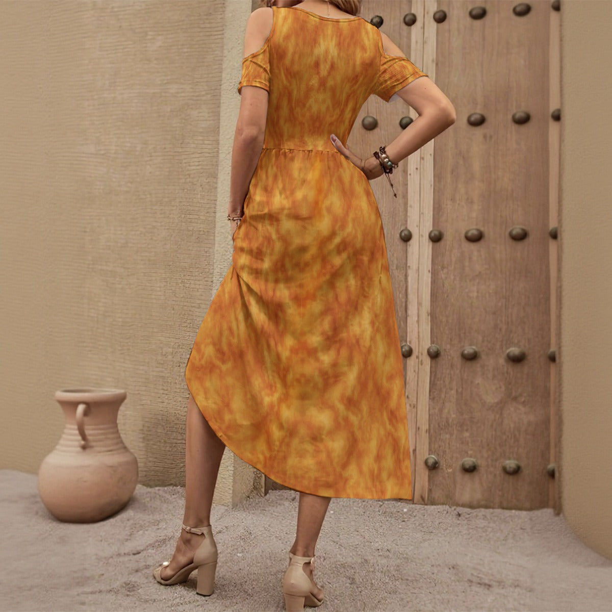 Women's V-neck Off-shoulder Dress