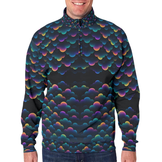 Men's Hidden Half-Zip Placket Hoodie