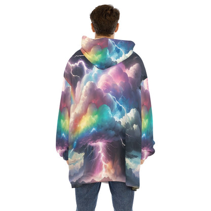 Unisex Sherpa Fleece Hoodie Blanket