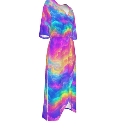 Women's Short Sleeve V-neck Dress