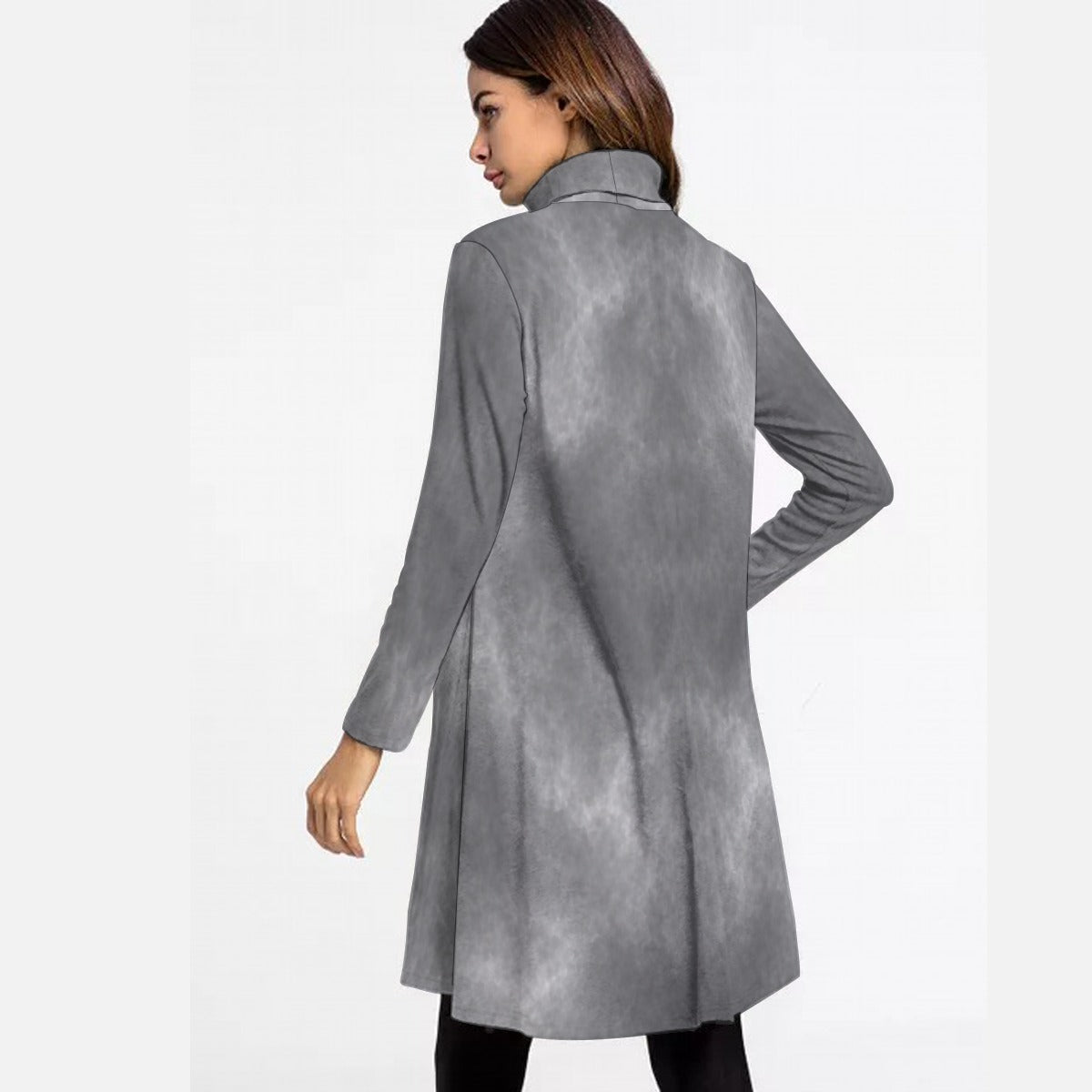 Women's High Neck Dress With Long Sleeve