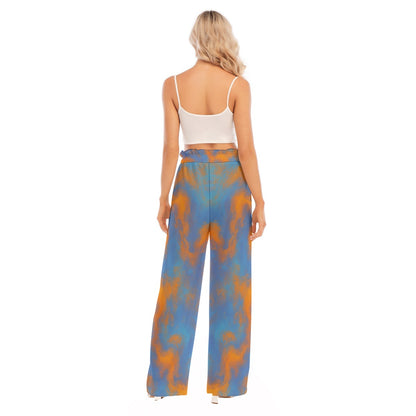 Women's Waist Fungus Edge Wide-leg Pants