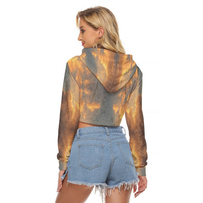 Women's Crop Top Hoodie|Velvet