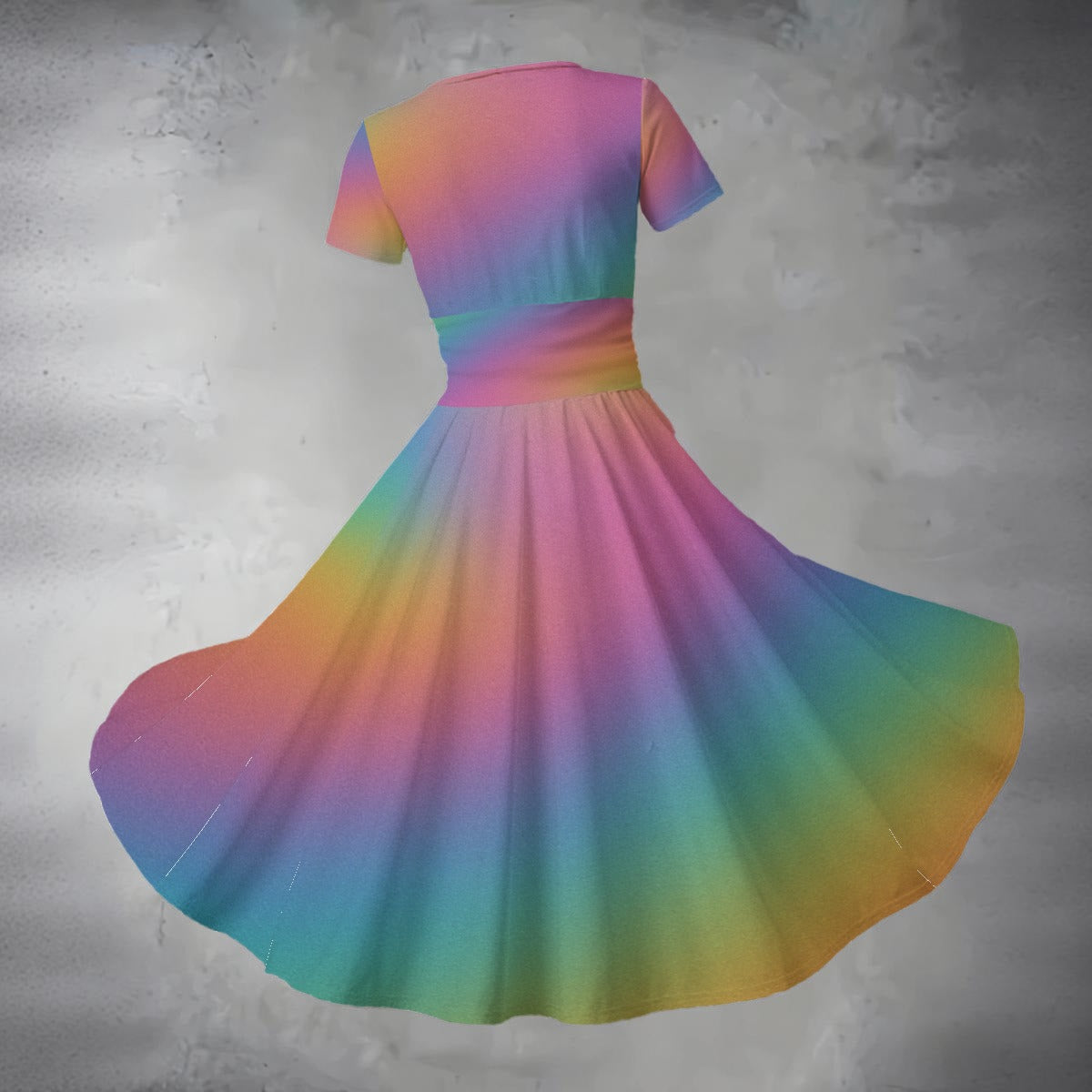 Women's Short Sleeve V Neck Midi Dress