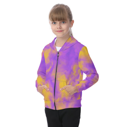 Unisex Kid's Zip-up Hoodie With Patch Pocket