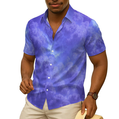 Men's Imitation Silk Short-Sleeved Shirt