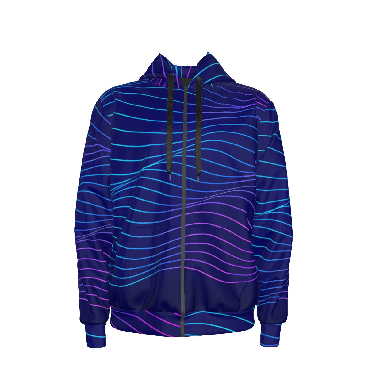 Unisex Zipper Hoodie With Black Lining