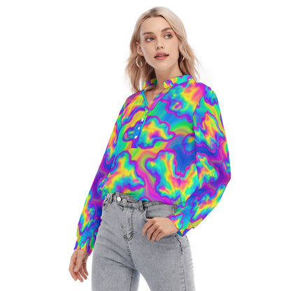 Women's Long Sleeve Blouse With Button Closure