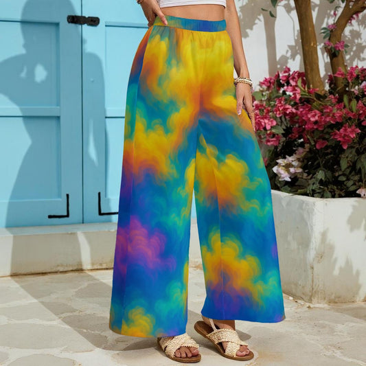 Women's Lightweight Wide-Leg Pants With Pockets