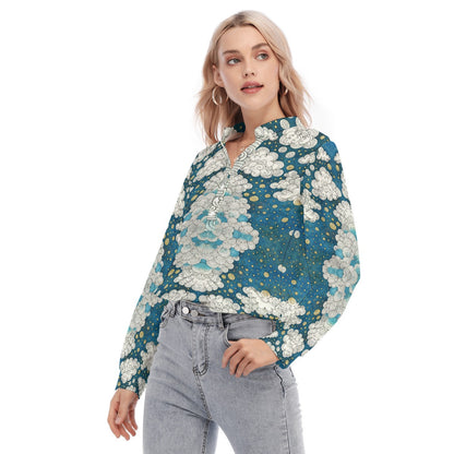 Women's Long Sleeve Blouse With Button Closure