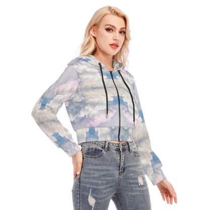 Women's Crop Top Hoodie With Zipper Closure