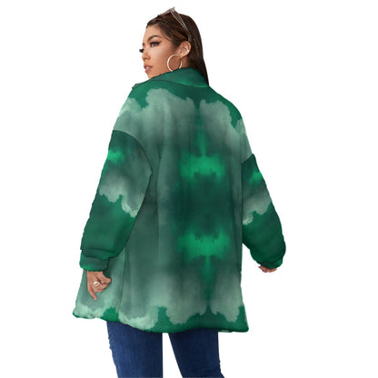 Unisex Borg Fleece Stand-up Collar Coat With Zipper Closure(Plus Size)