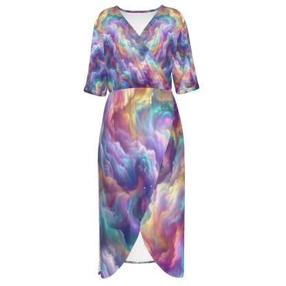 Women's Short Sleeve V-neck Dress