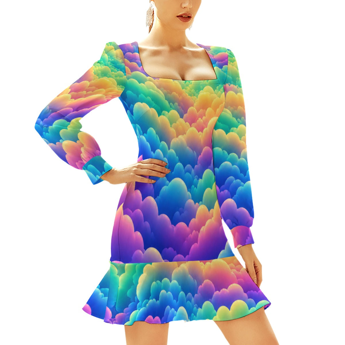 Women's Ruffle Hem Skinny Dress