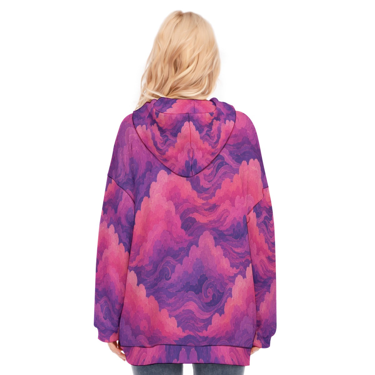 Women's Long Hoodie With Zipper Closure