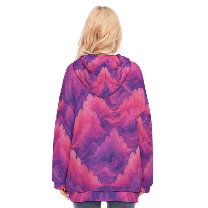 Women's Long Hoodie With Zipper Closure