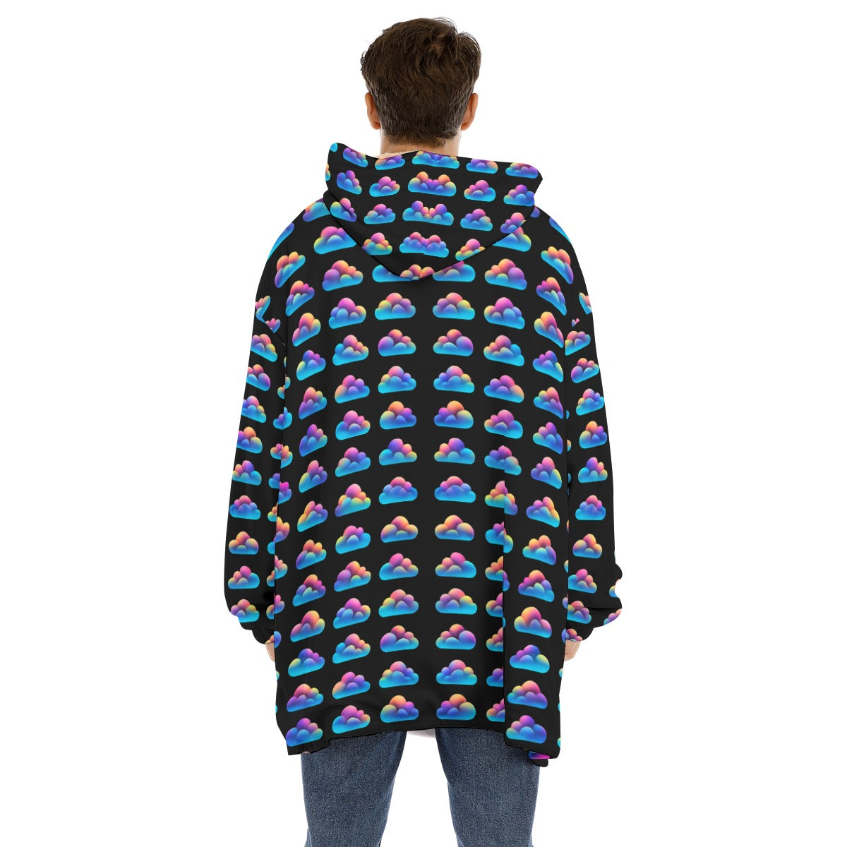 Unisex Sherpa Fleece Hoodie Blanket