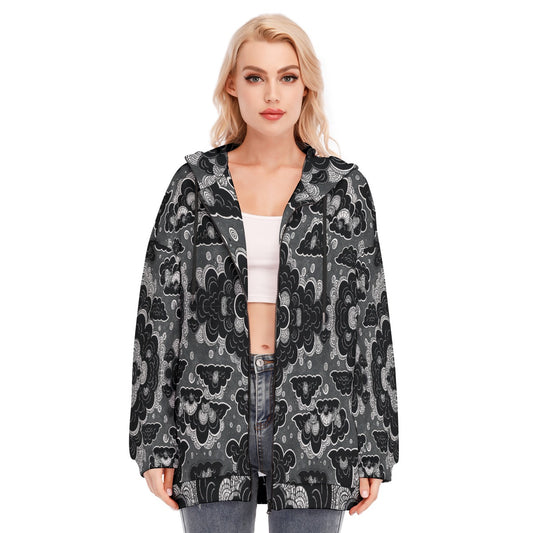Women's Long Hoodie With Zipper Closure