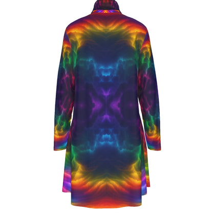 Women's High Neck Dress With Long Sleeve