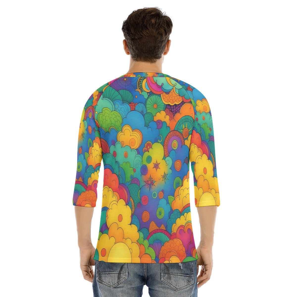 Men's Bracelet Sleeve T-shirt With Button Closure - view 4