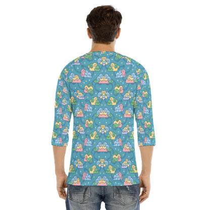 Men's Bracelet Sleeve T-shirt With Button Closure - view 4