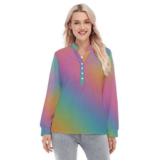 Women's Long Sleeve Blouse With Button Closure