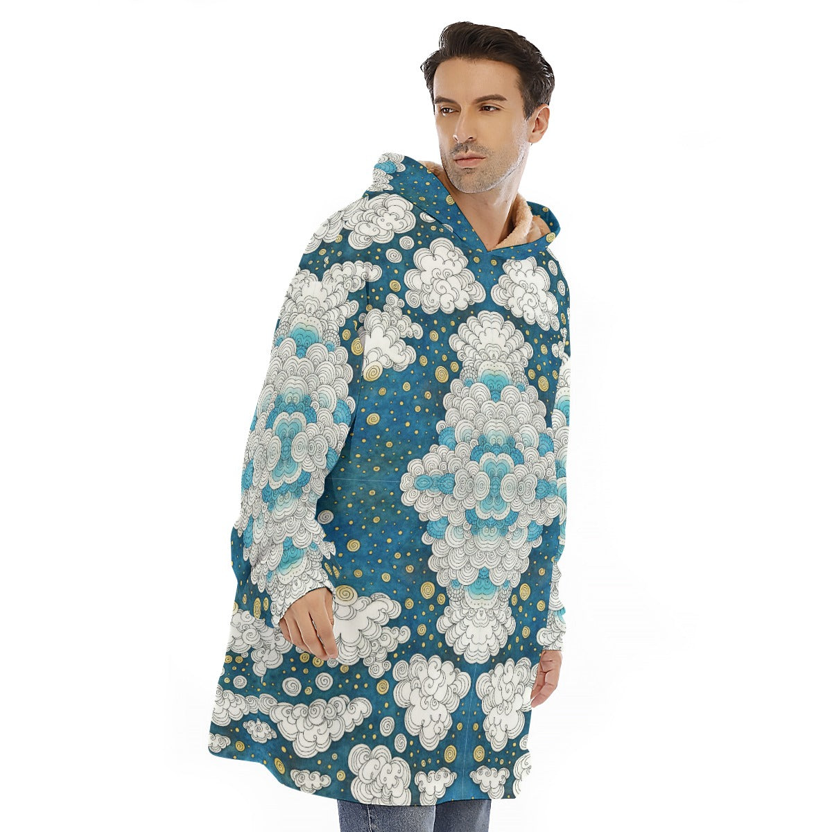 Unisex Sherpa Fleece Hoodie Blanket