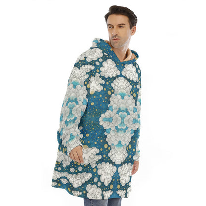 Unisex Sherpa Fleece Hoodie Blanket