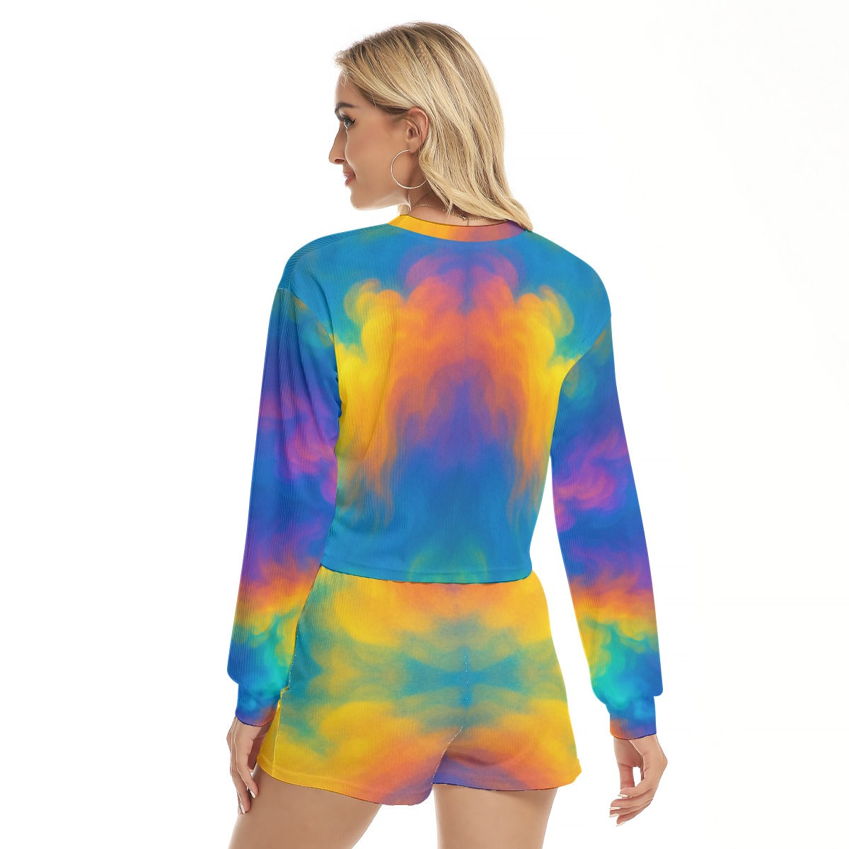 Women's Short Sweatshirt And Pants Suit