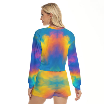 Women's Short Sweatshirt And Pants Suit