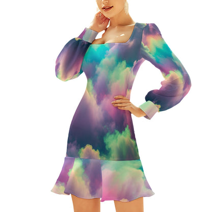 Women's Ruffle Hem Skinny Dress