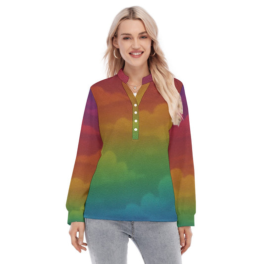 Women's Long Sleeve Blouse With Button Closure