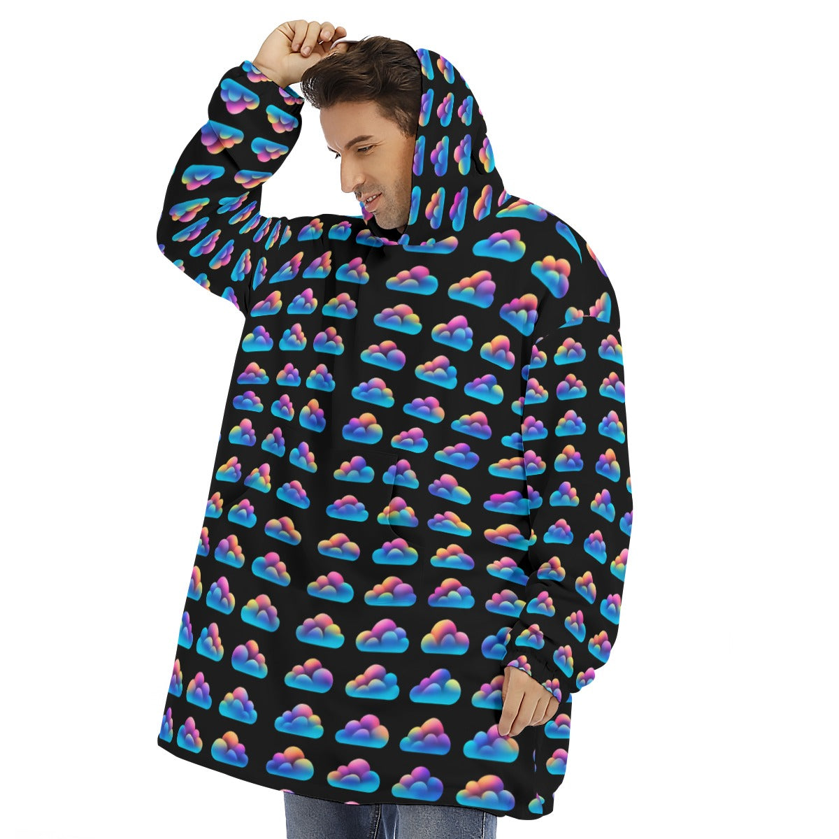 Unisex Sherpa Fleece Hoodie Blanket