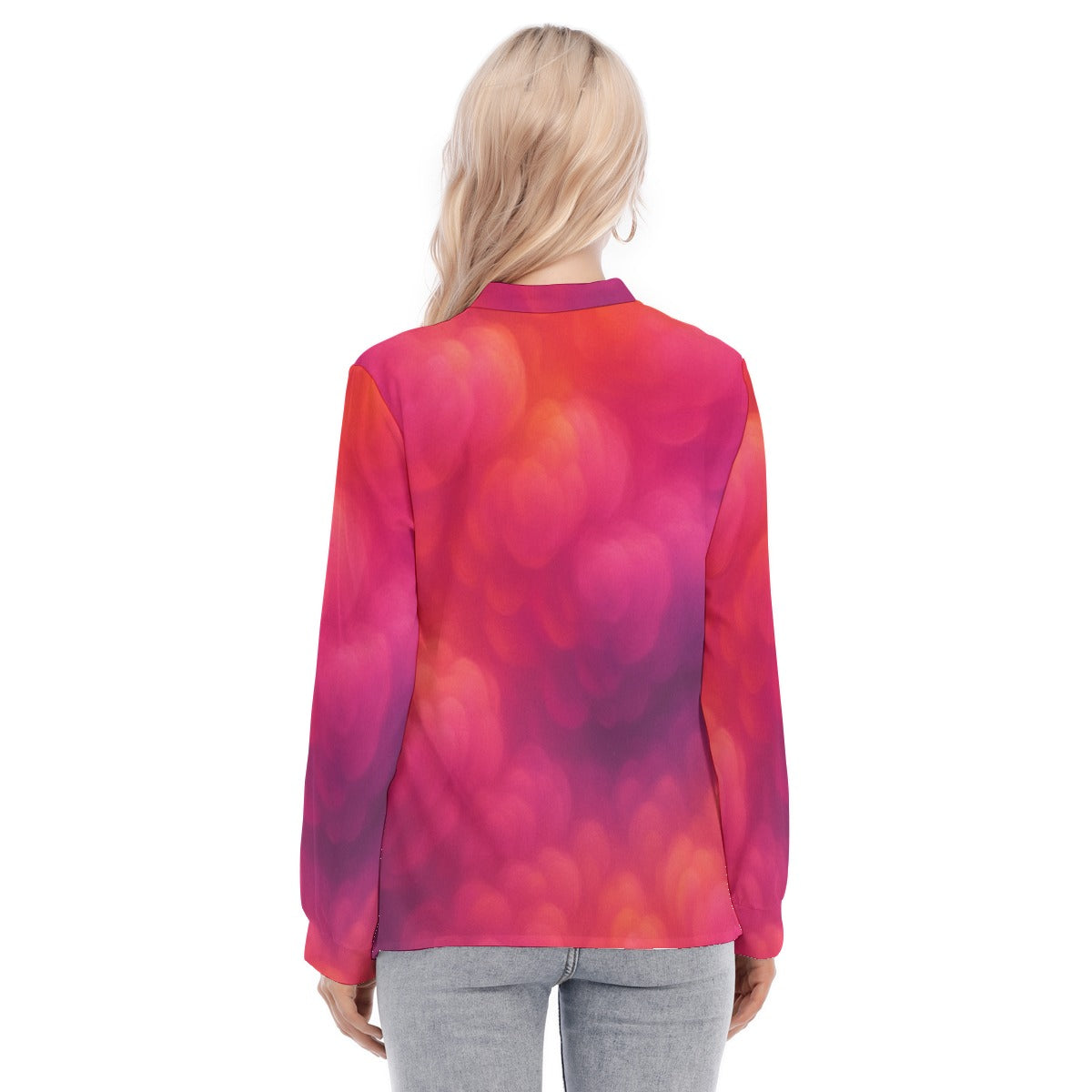 Women's Long Sleeve Blouse With Button Closure