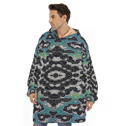 Unisex Sherpa Fleece Hoodie Blanket
