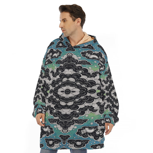 Unisex Sherpa Fleece Hoodie Blanket
