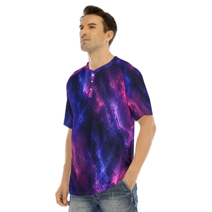 Men's Raglan Sleeve T-shirt With Button Closure