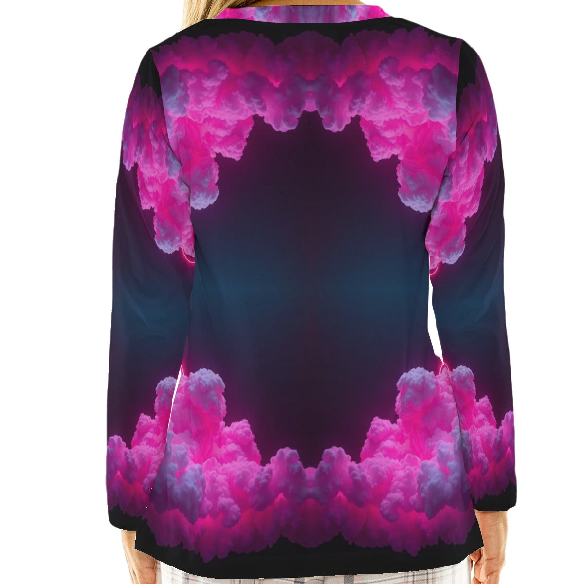 Women's Loose V-Neck T-Shirt With Long Sleeve