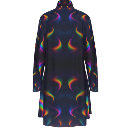 Women's High Neck Dress With Long Sleeve