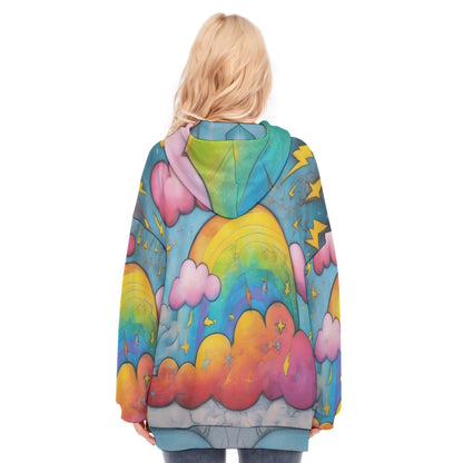 Women's Long Hoodie With Zipper Closure