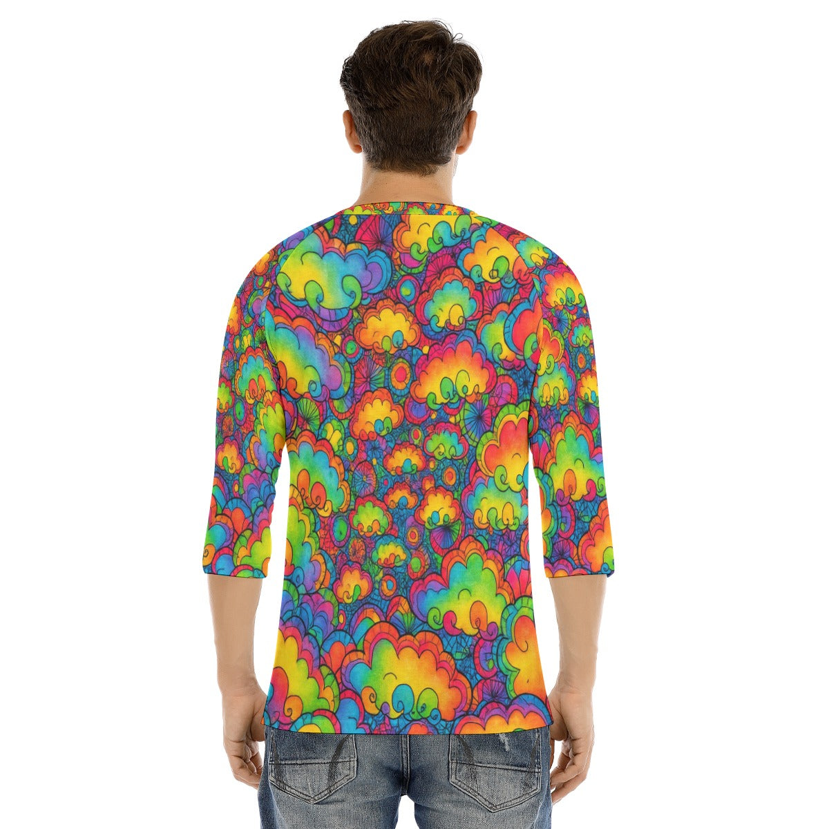 Men's Bracelet Sleeve T-shirt With Button Closure - view 4
