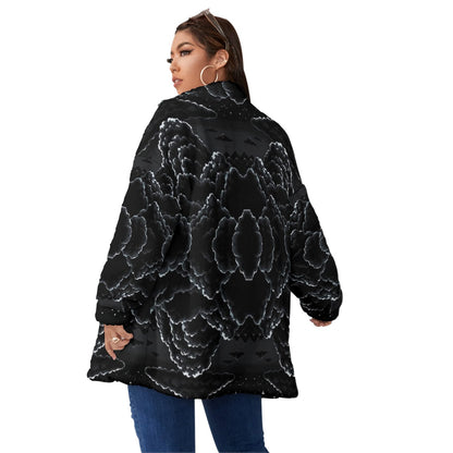 Unisex Borg Fleece Stand-up Collar Coat With Zipper Closure(Plus Size)