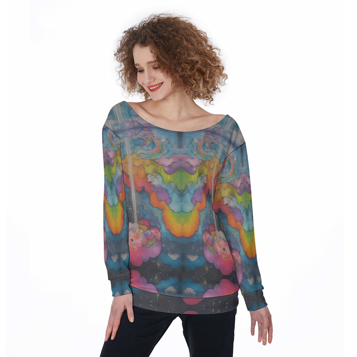 Women's Off-Shoulder Sweatshirt