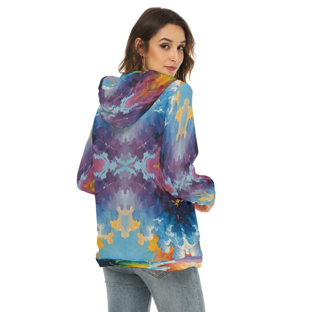 Women's Borg Fleece Hoodie With Half Zip