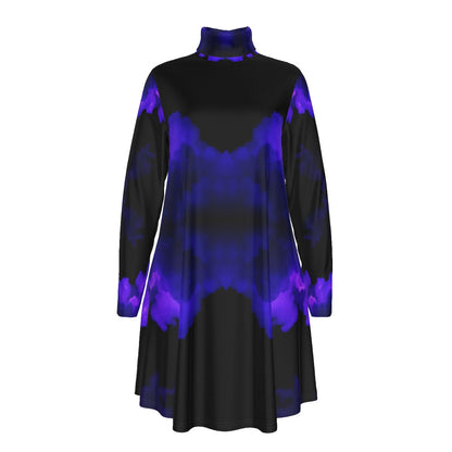 Women's High Neck Dress With Long Sleeve